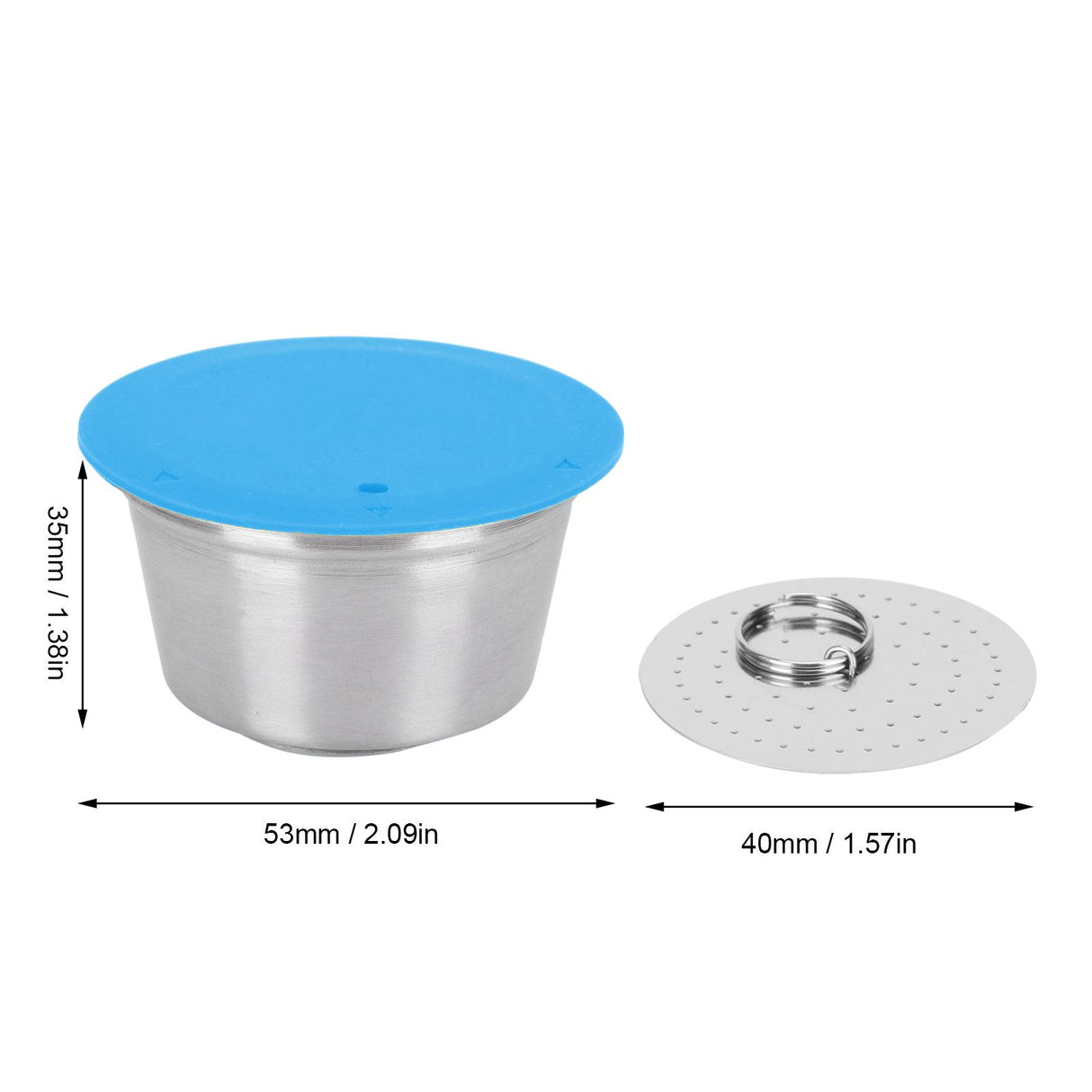 Coffee Capsule Stainless Steel Reusable Refillable Filter Cup for Dolce Gusto Coffee MakerBlue