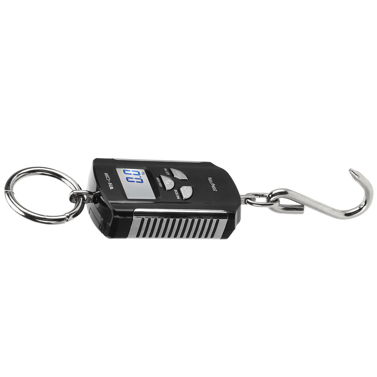 Portable Electronic Hanging Scale Digital LCD Backlit Display kg/lb/JIN 200KG W/HookSilver Frame