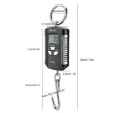 Portable Electronic Hanging Scale Digital LCD Backlit Display kg/lb/JIN 200KG W/HookSilver Frame