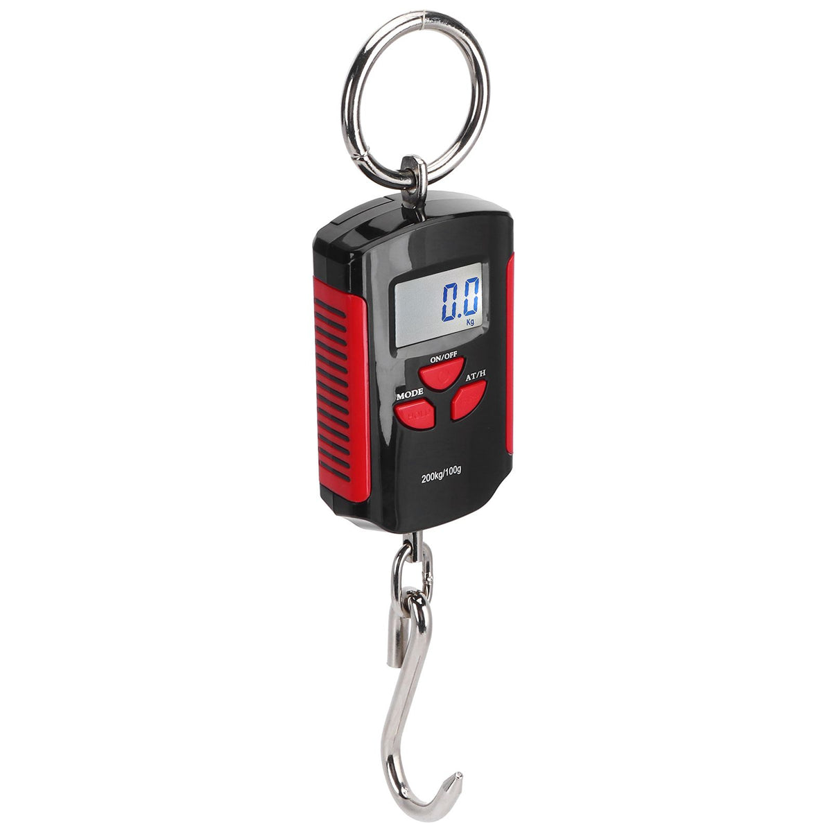 Portable Electronic Hanging Scale Digital LCD Backlit Display kg/lb/JIN 200KG W/HookRed Frame