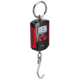 Portable Electronic Hanging Scale Digital LCD Backlit Display kg/lb/JIN 200KG W/HookRed Frame - Side View