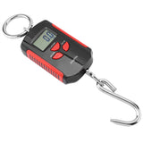 Portable Electronic Hanging Scale Digital LCD Backlit Display kg/lb/JIN 200KG W/HookRed Frame - 45-Degree Angle