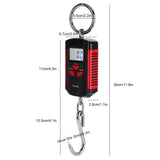 Portable Electronic Hanging Scale Digital LCD Backlit Display kg/lb/JIN 200KG W/HookRed Frame - Extra Image