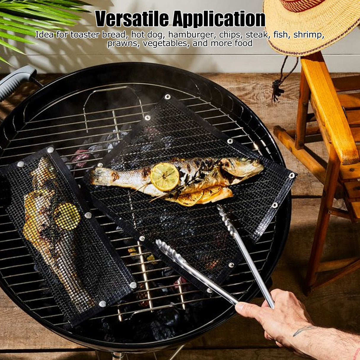 BBQ Grill Mesh Bag Non Stick High Temperature Resistance Grilling PTFE Bag for Outdoor Picnic