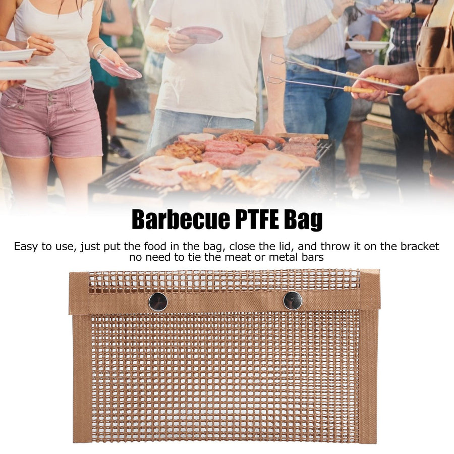 Non‑Stick Barbecue Baking Grilling PTFE Bag Heat‑Resistant Reusable Mesh for Picnic