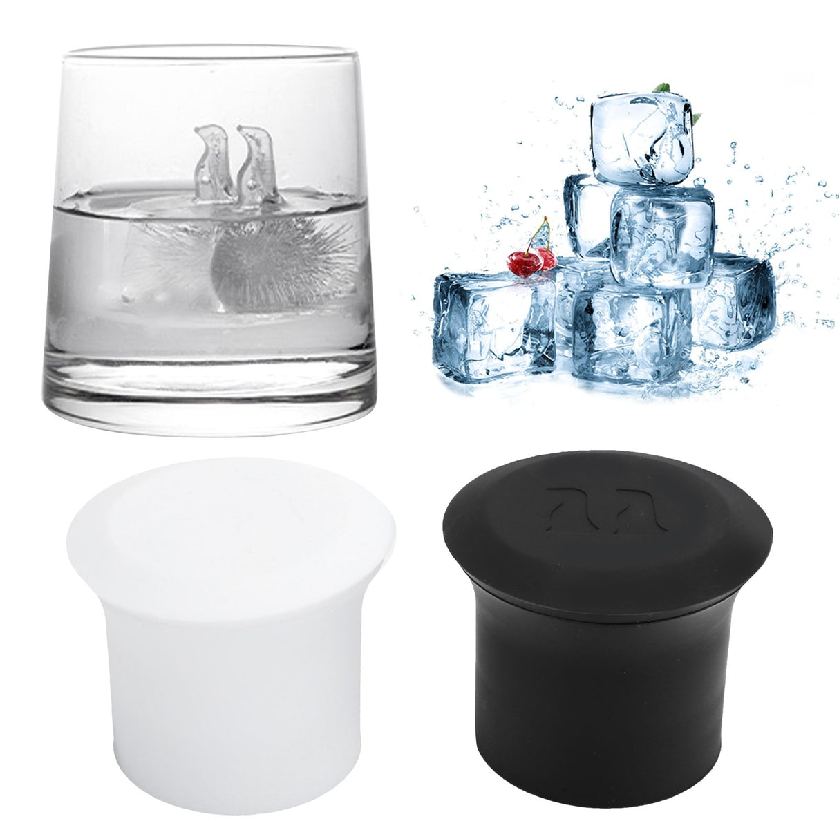 2Pcs Silicone Ice Cubes Tray Cartoon Animal Shape Ice Tubes Making Mold Kithcen Accessories