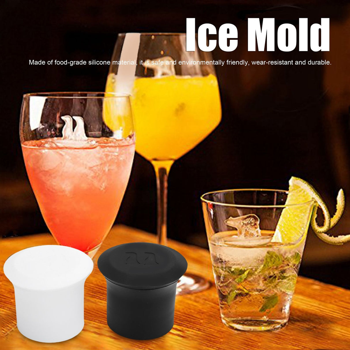 2Pcs Silicone Ice Cubes Tray Cartoon Animal Shape Ice Tubes Making Mold Kithcen Accessories