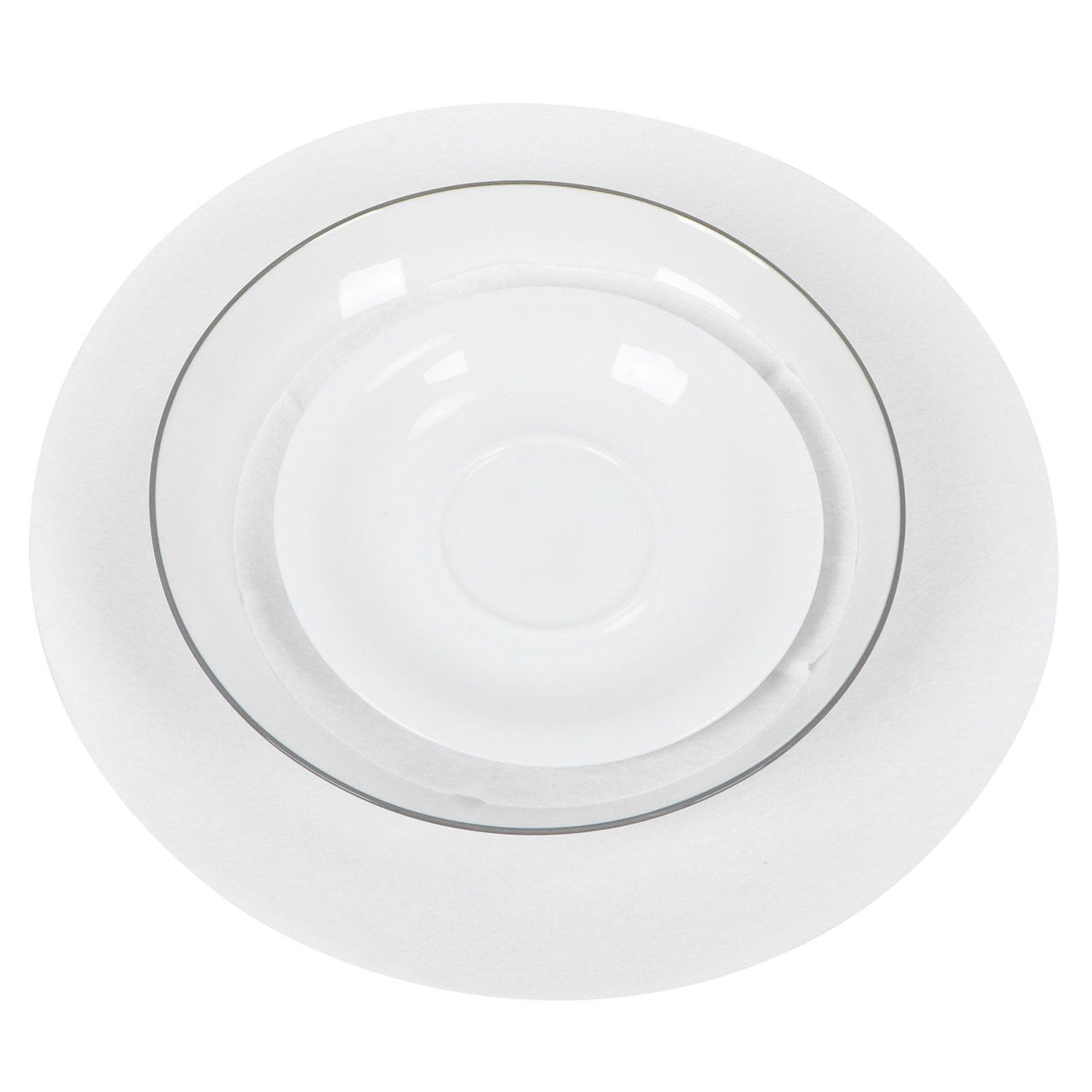 Felt Dish Protection Pad AntiFriction Storage Separator Insulation Mat Food Plate Porcelain Divider(White 24PCS)