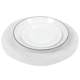 Felt Dish Protection Pad AntiFriction Storage Separator Insulation Mat Food Plate Porcelain Divider(White 24PCS) - Extra Image