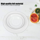 Felt Dish Protection Pad AntiFriction Storage Separator Insulation Mat Food Plate Porcelain Divider(White 24PCS) - Extra Image
