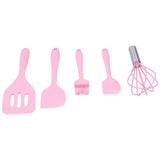 Cooking Spatula Set Silicone Baking Scraper Heat Resistant Egg Beater Kitchen Utensil(Pink )