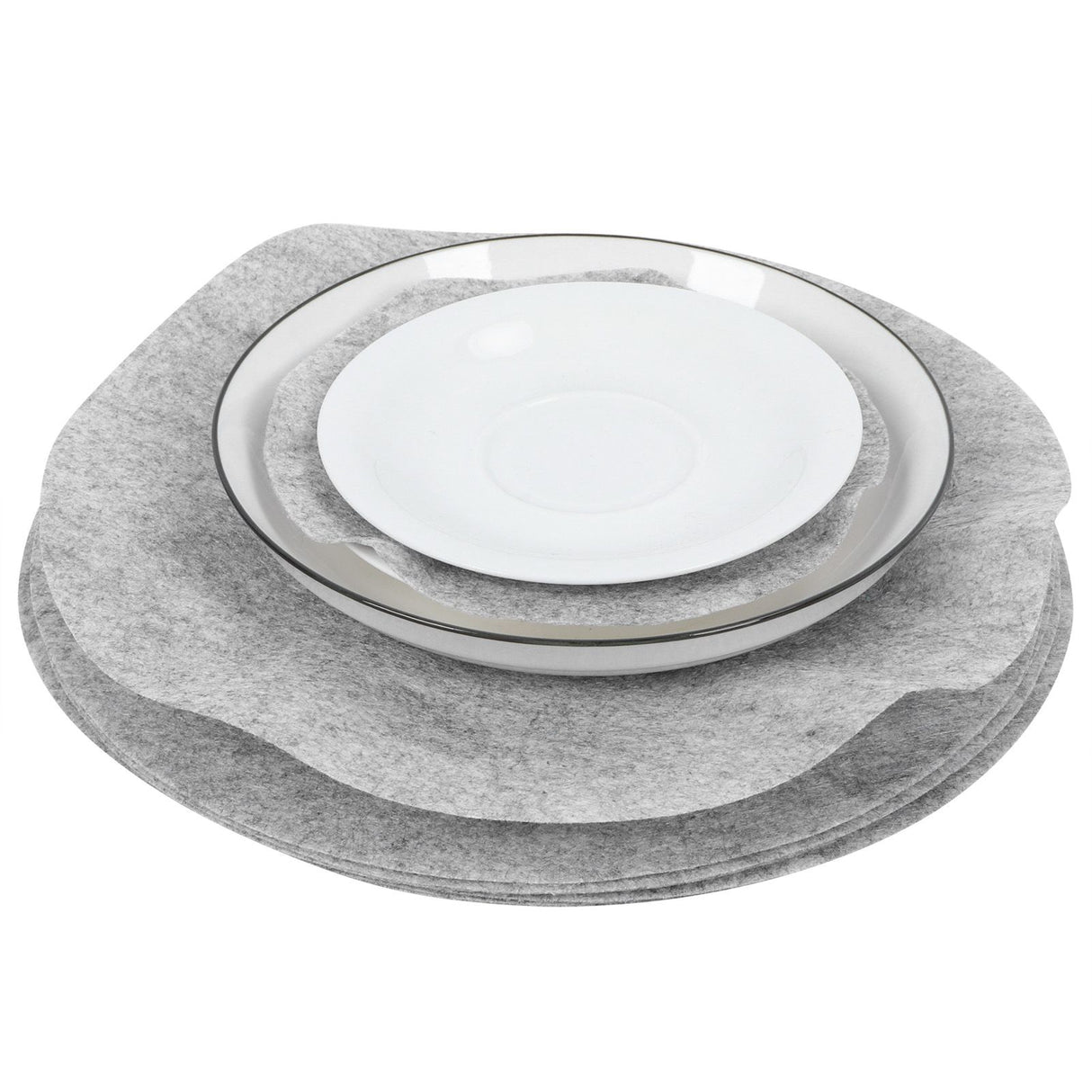 Soft Felt Plate Dividers Pan Separator Pads Cookware Bakeware Dish Pot Stacking ProtectorsGray 48PCS
