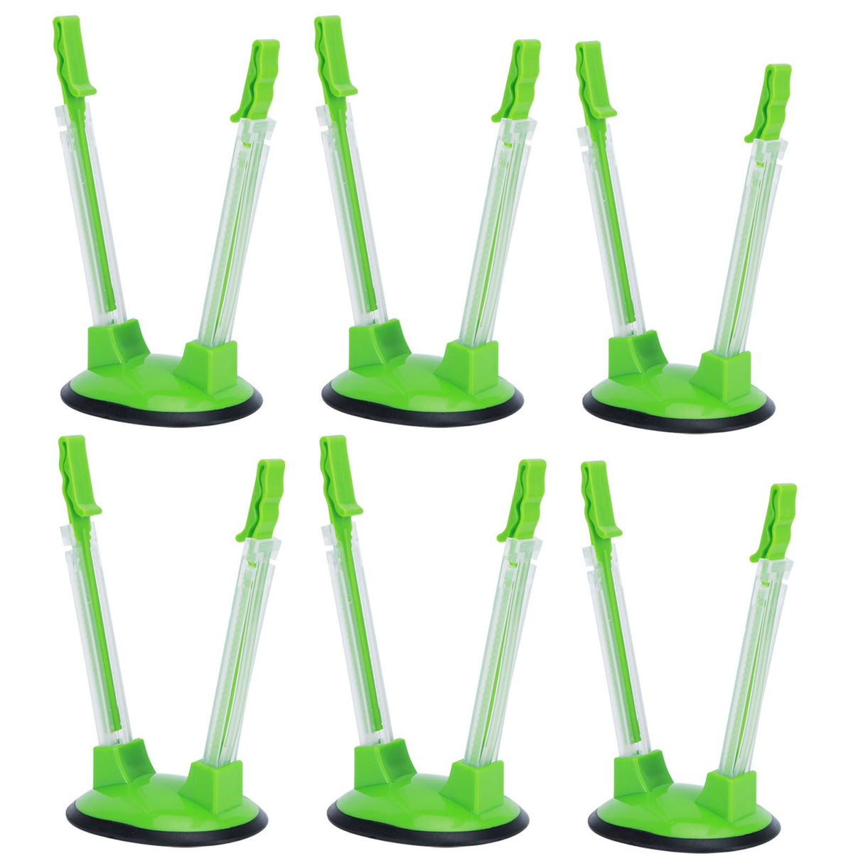 6Pcs Food Storage Bag Holder Stand HandsFree Bag Racks Home Kitchen Accessory Green