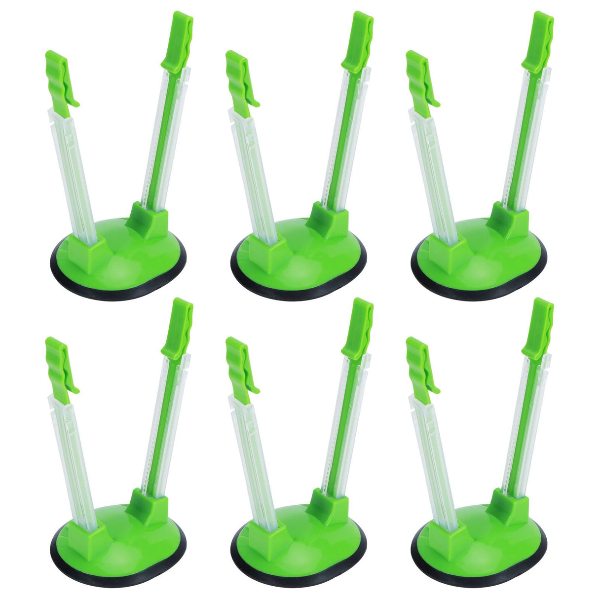 6Pcs Food Storage Bag Holder Stand HandsFree Bag Racks Home Kitchen Accessory Green