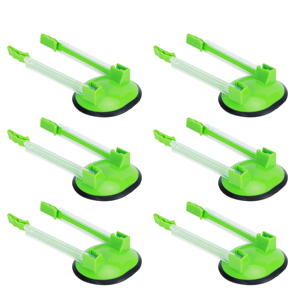 6Pcs Food Storage Bag Holder Stand HandsFree Bag Racks Home Kitchen Accessory Green