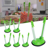 6Pcs Food Storage Bag Holder Stand HandsFree Bag Racks Home Kitchen Accessory Green - Extra Image