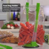 6Pcs Food Storage Bag Holder Stand HandsFree Bag Racks Home Kitchen Accessory Green - Extra Image