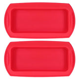 2Pcs Rectangle Silicone Cake Pan Bread Mold Baking Tool 2lb Cake Moulds Accessory Red - 45-Degree Angle
