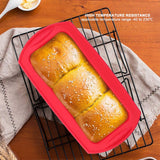 2Pcs Rectangle Silicone Cake Pan Bread Mold Baking Tool 2lb Cake Moulds Accessory Red