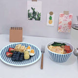 Imitation Porcelain Plate Bowl Set Fruit Salad Dessert Dish Tableware for Kitchen - Extra Image