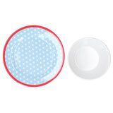 Bowl Dish Set Imitation Porcelain Fruit Salad Dessert Plate Dinnerware Tableware - Close-Up Angle