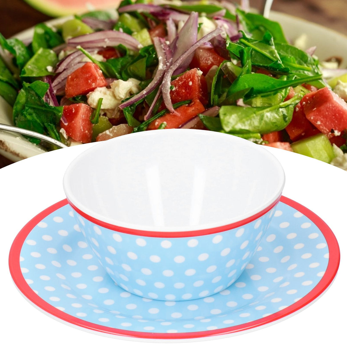 Bowl Dish Set Imitation Porcelain Fruit Salad Dessert Plate Dinnerware Tableware