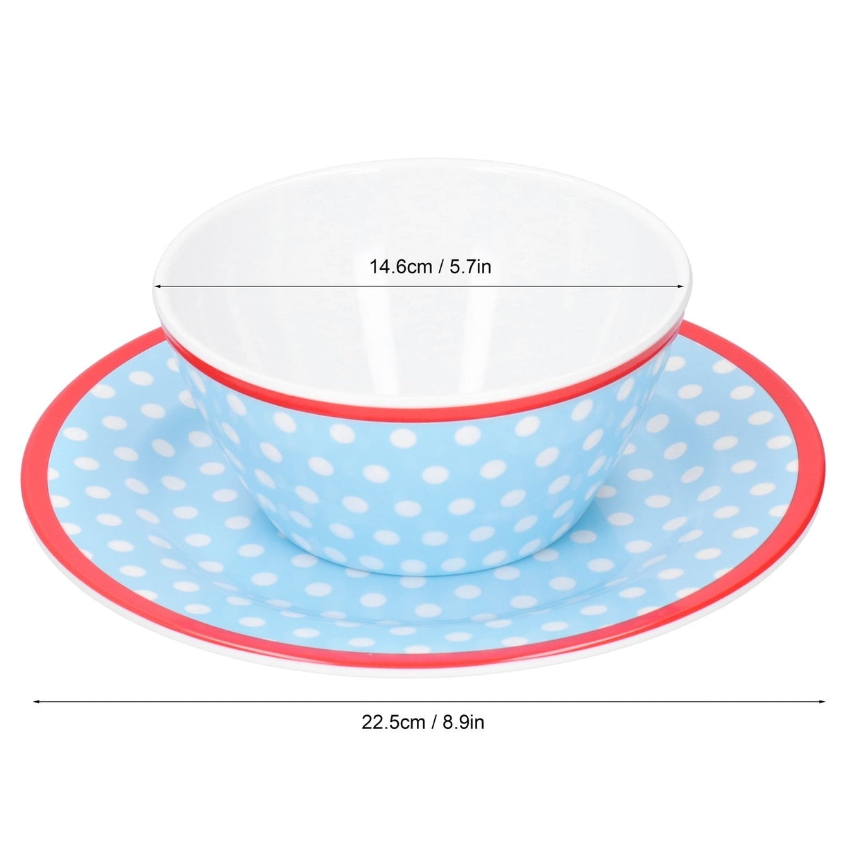 Bowl Dish Set Imitation Porcelain Fruit Salad Dessert Plate Dinnerware Tableware