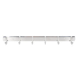 Stainless Steel Towel Hook Storage Rack Hanger with 6 Hooks for Kitchen Living Room Supplies - Low Angle