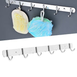 Stainless Steel Towel Hook Storage Rack Hanger with 6 Hooks for Kitchen Living Room Supplies - Extra Image