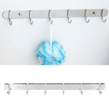 Stainless Steel Towel Hook Storage Rack Hanger with 6 Hooks for Kitchen Living Room Supplies