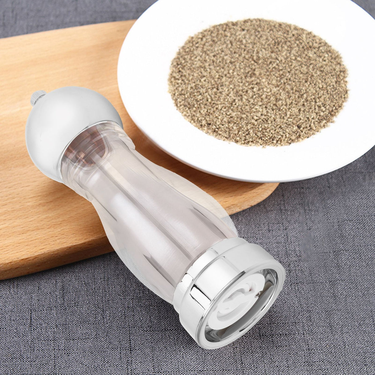 Salt Pepper Grinder Manual Seasoning Mill Shaker Round Acrylic Spice Jars Kitchen UtensilsSmall