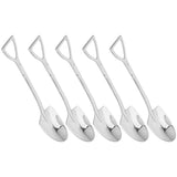 5pcs Dessert Coffee Spoons 304 Stainless Steel Ice Cream Dessert Cake Spoons SetSpoon - 45-Degree Angle
