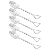 5pcs Dessert Coffee Spoons 304 Stainless Steel Ice Cream Dessert Cake Spoons SetSpoon - Rear View