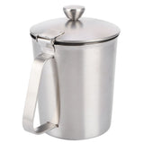 Coffee Latte Cup Thicken 304 Stainless Steel Measuring cup Milk Frothing Jug with Scale Cover500ml with Cover