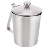 Coffee Latte Cup Thicken 304 Stainless Steel Measuring cup Milk Frothing Jug with Scale Cover500ml with Cover