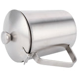 Coffee Latte Cup Thicken 304 Stainless Steel Measuring cup Milk Frothing Jug with Scale Cover500ml with Cover - Rear View