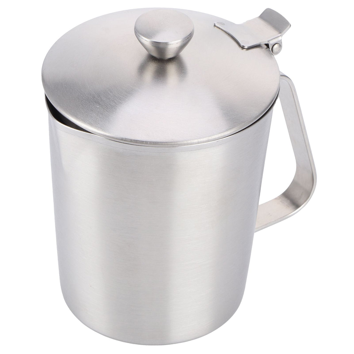 Coffee Latte Cup Thicken 304 Stainless Steel Measuring cup Milk Frothing Jug with Scale Cover500ml with Cover
