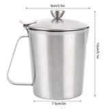 Coffee Latte Cup Thicken 304 Stainless Steel Measuring cup Milk Frothing Jug with Scale Cover500ml with Cover
