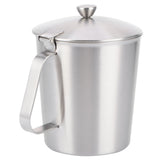 Coffee Latte Cup Thicken 304 Stainless Steel Measuring cup Milk Frothing Jug with Scale Cover1000ml with Cover - Front View
