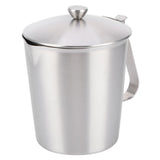 Coffee Latte Cup Thicken 304 Stainless Steel Measuring cup Milk Frothing Jug with Scale Cover1000ml with Cover - Side View