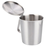Coffee Latte Cup Thicken 304 Stainless Steel Measuring cup Milk Frothing Jug with Scale Cover1000ml with Cover - 45-Degree Angle