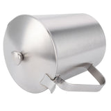 Coffee Latte Cup Thicken 304 Stainless Steel Measuring cup Milk Frothing Jug with Scale Cover1000ml with Cover - Low Angle