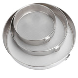 3Pcs Flour Sieve Set 304 Stainless Steel Round Flour Powder Filter Sifter Baking Utensil - Front View