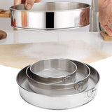 3Pcs Flour Sieve Set 304 Stainless Steel Round Flour Powder Filter Sifter Baking Utensil