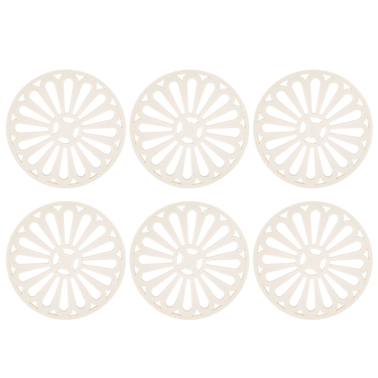 6Pcs Coaster Round Thickened Creative Insulation Pad Kitchen Table Mat Household SuppliesBeige