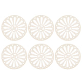 6Pcs Coaster Round Thickened Creative Insulation Pad Kitchen Table Mat Household SuppliesBeige