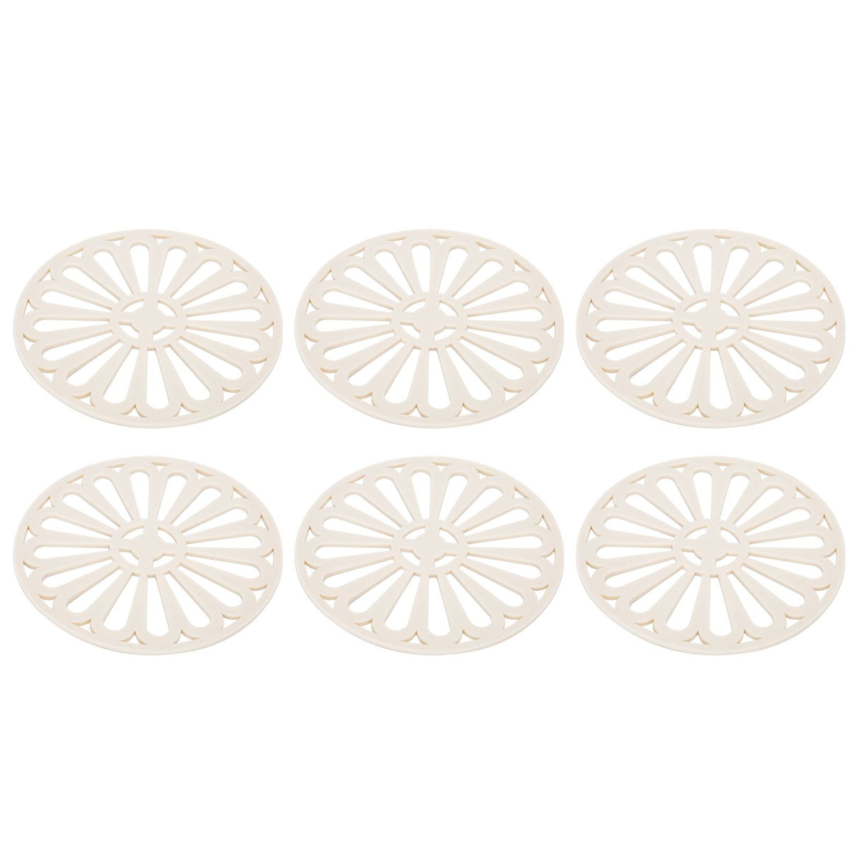 6Pcs Coaster Round Thickened Creative Insulation Pad Kitchen Table Mat Household SuppliesBeige