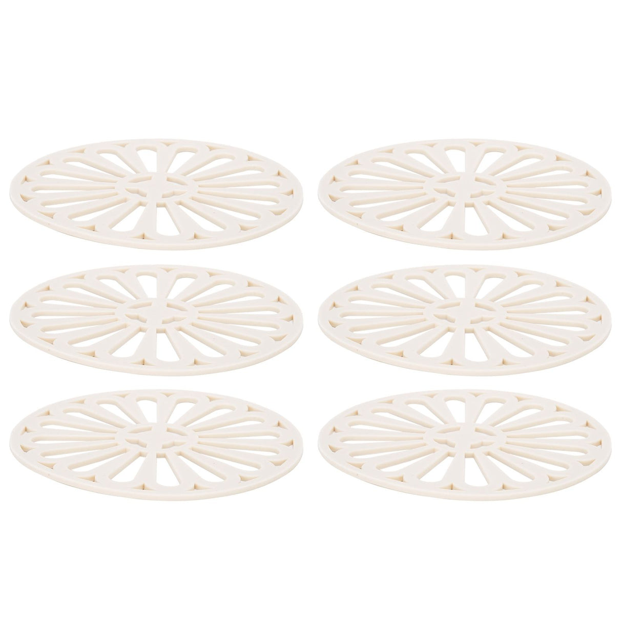 6Pcs Coaster Round Thickened Creative Insulation Pad Kitchen Table Mat Household SuppliesBeige