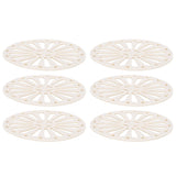 6Pcs Coaster Round Thickened Creative Insulation Pad Kitchen Table Mat Household SuppliesBeige - Side View
