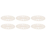 6Pcs Coaster Round Thickened Creative Insulation Pad Kitchen Table Mat Household SuppliesBeige - Top-Down View
